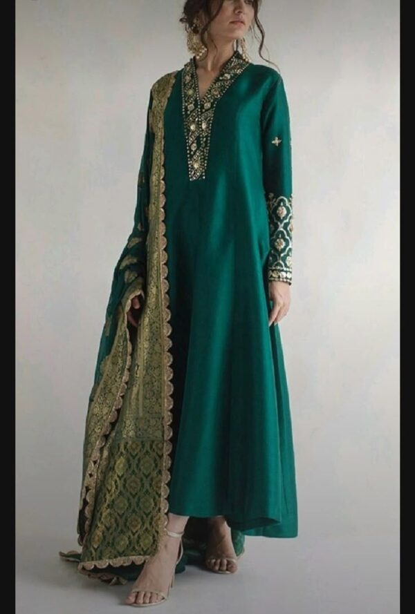 Silk Zari Border Kurta
